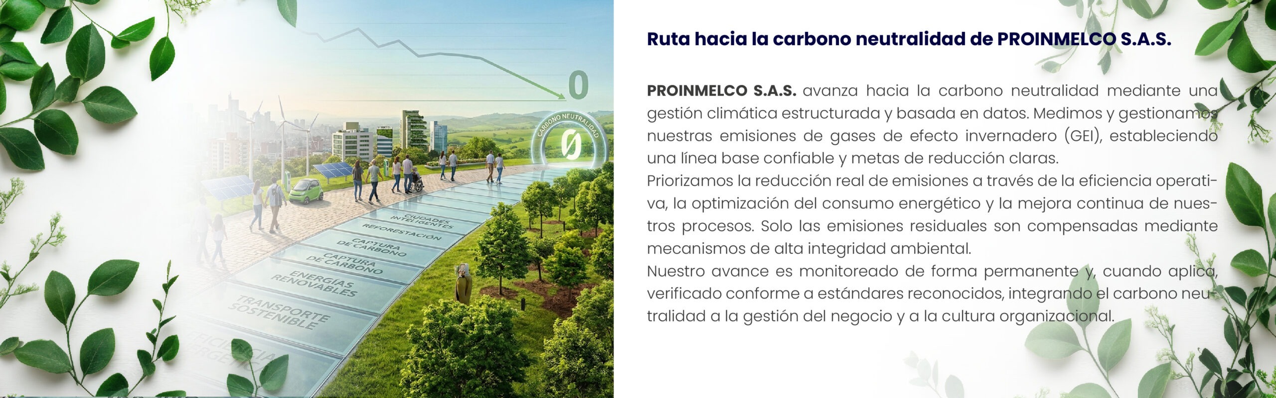 Ruta hacia la carbono neutralidad de Proinmelco S.A.S.